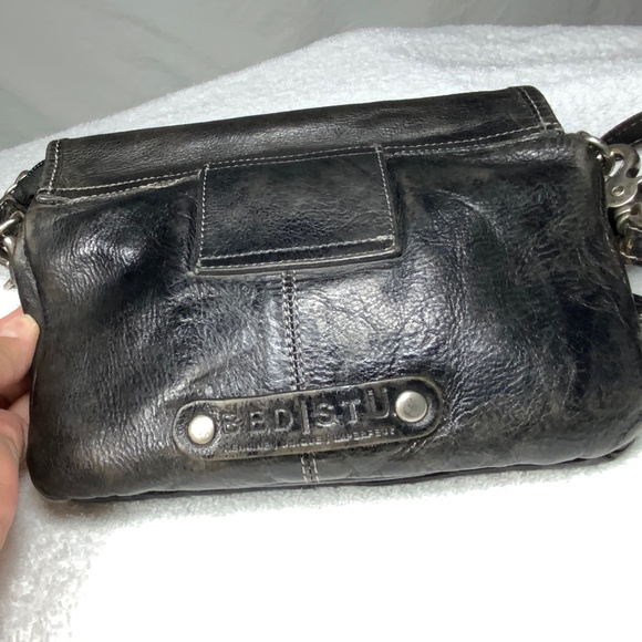 Bed Stu Ziggy Black Leather Crossbody Belt Bag - Picture 2 of 16